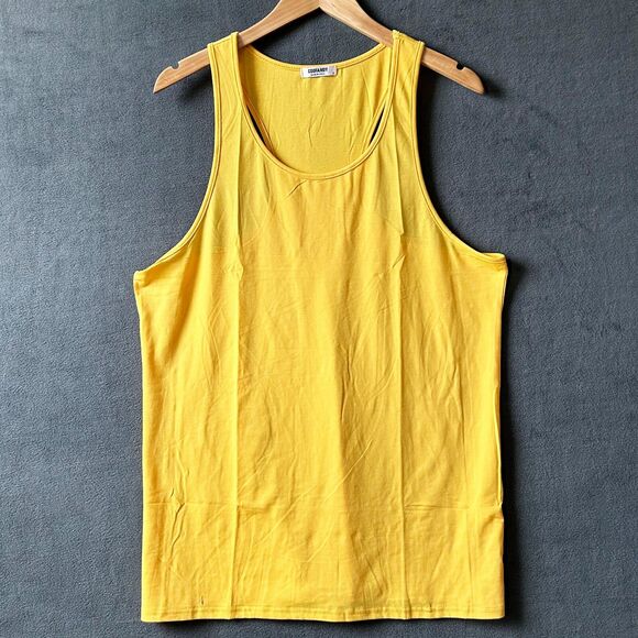 Coofandy Tank Top Gold Sleeveless Y-Back Gym Fitness T-Shirt - Men's Size Small - Picture 1 of 9